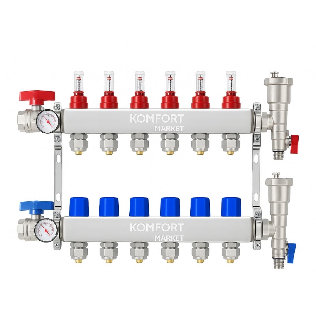 Manifold de acero inoxidable 1" completo KM