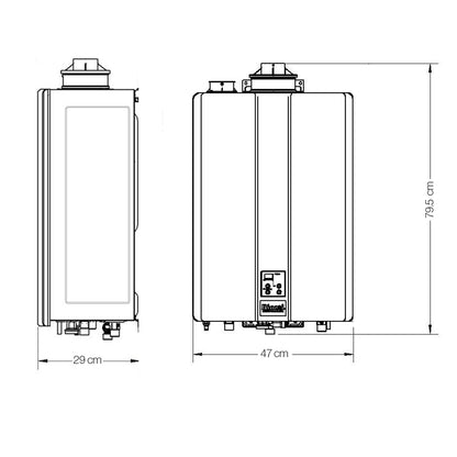 Calentador Rinnai Sensei RU199. Instantáneo de condensación