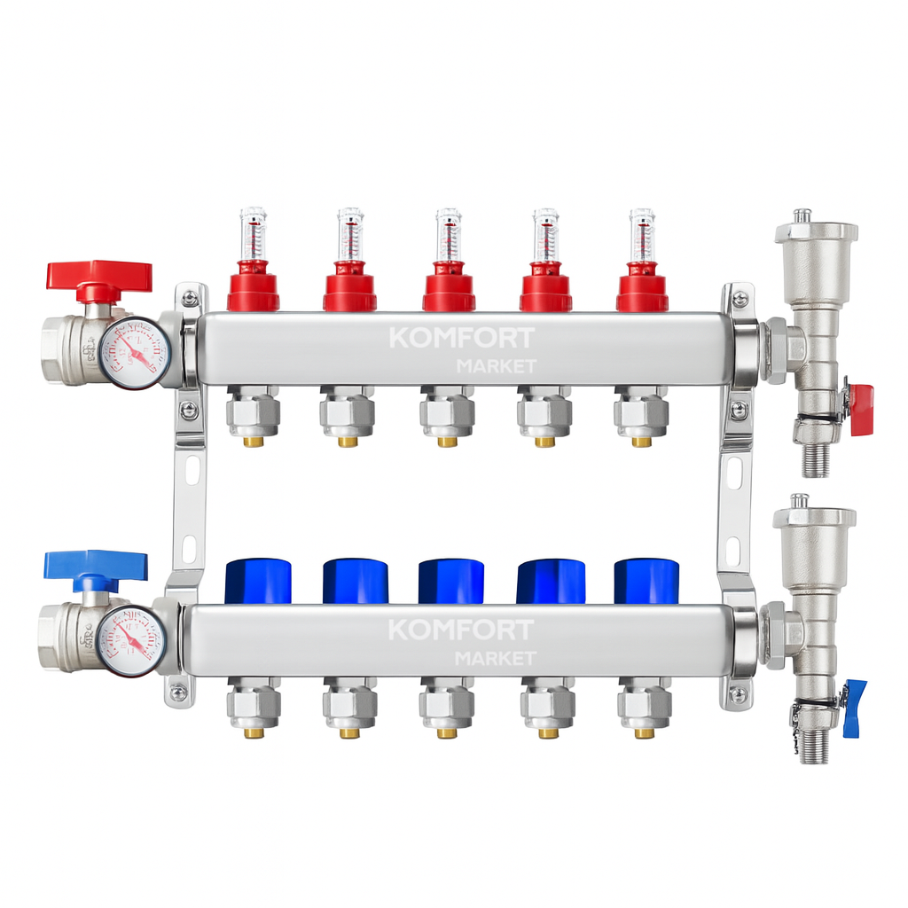 Manifold de acero inoxidable 1" completo KM