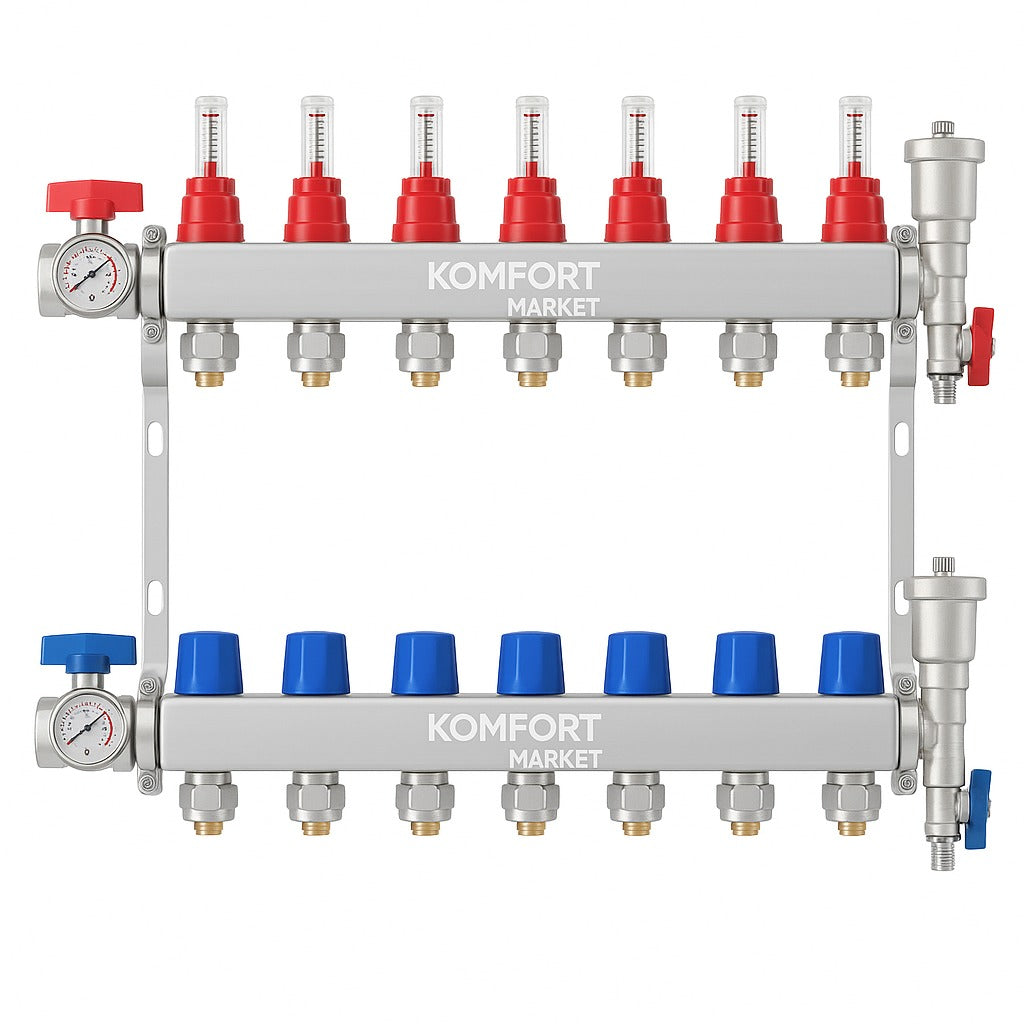 Manifold de acero inoxidable 1" completo KM