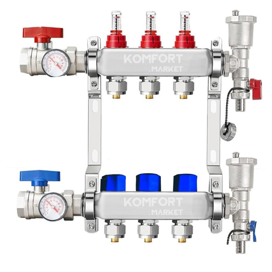 Manifold de acero inoxidable 1" completo KM