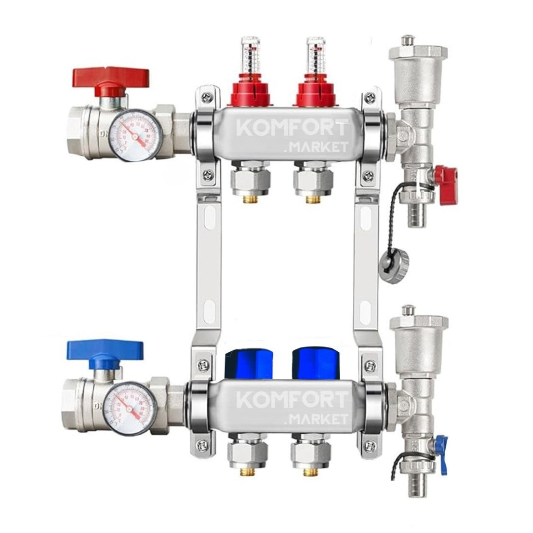 Manifold de acero inoxidable 1" completo KM