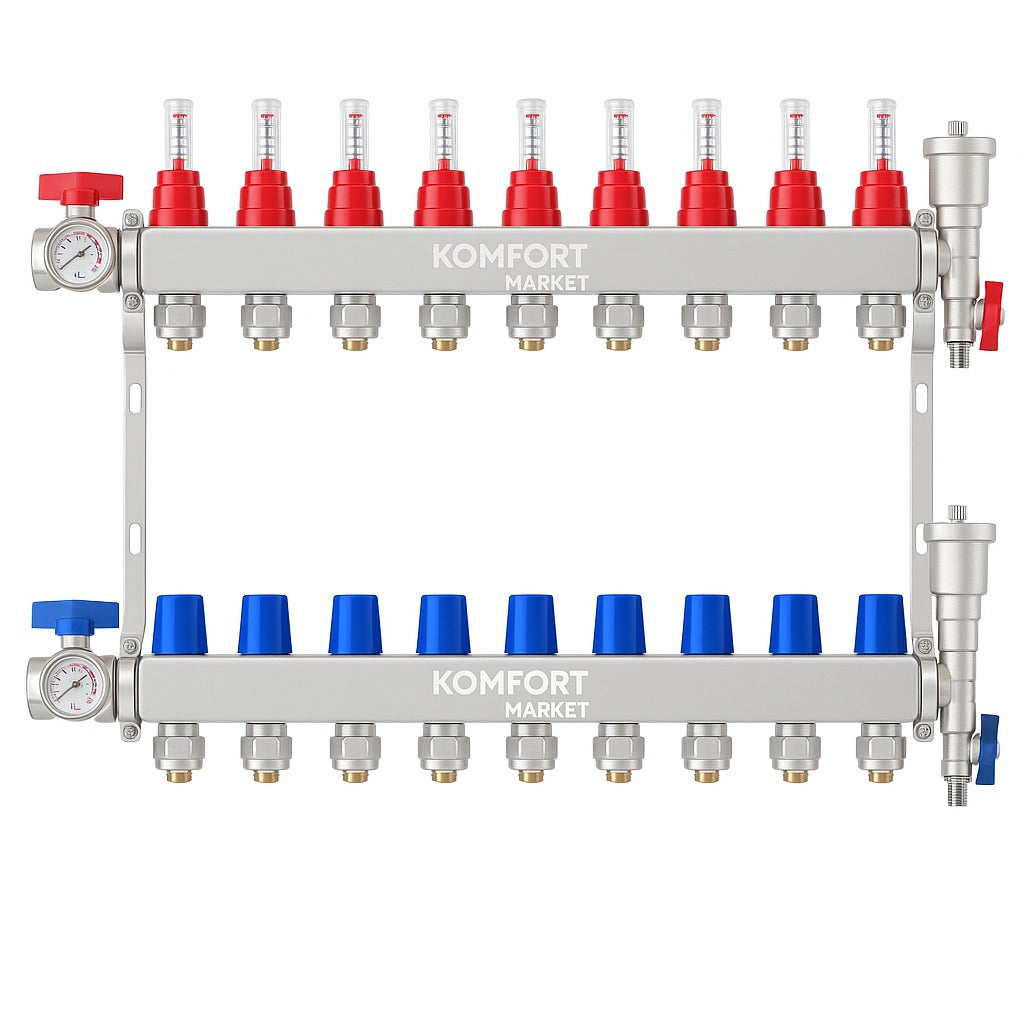 Manifold de acero inoxidable 1" completo KM