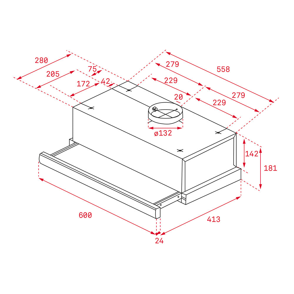 Campana Extensible con motor de doble turbina y 2 velocidades 60 cm TL 6310 INOX Teka - komfort.market