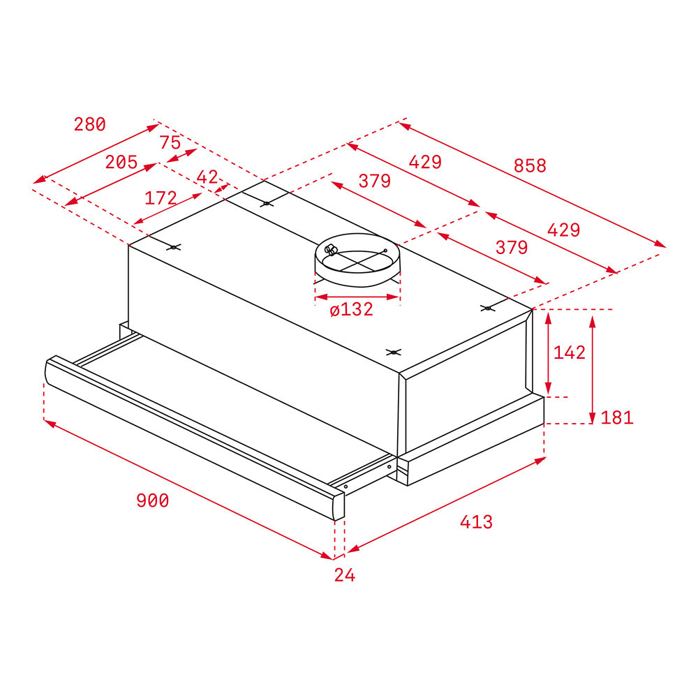 Campana Extensible con motor de doble turbina y 2 velocidades 90 cm TL 9310 INOX Teka - komfort.market